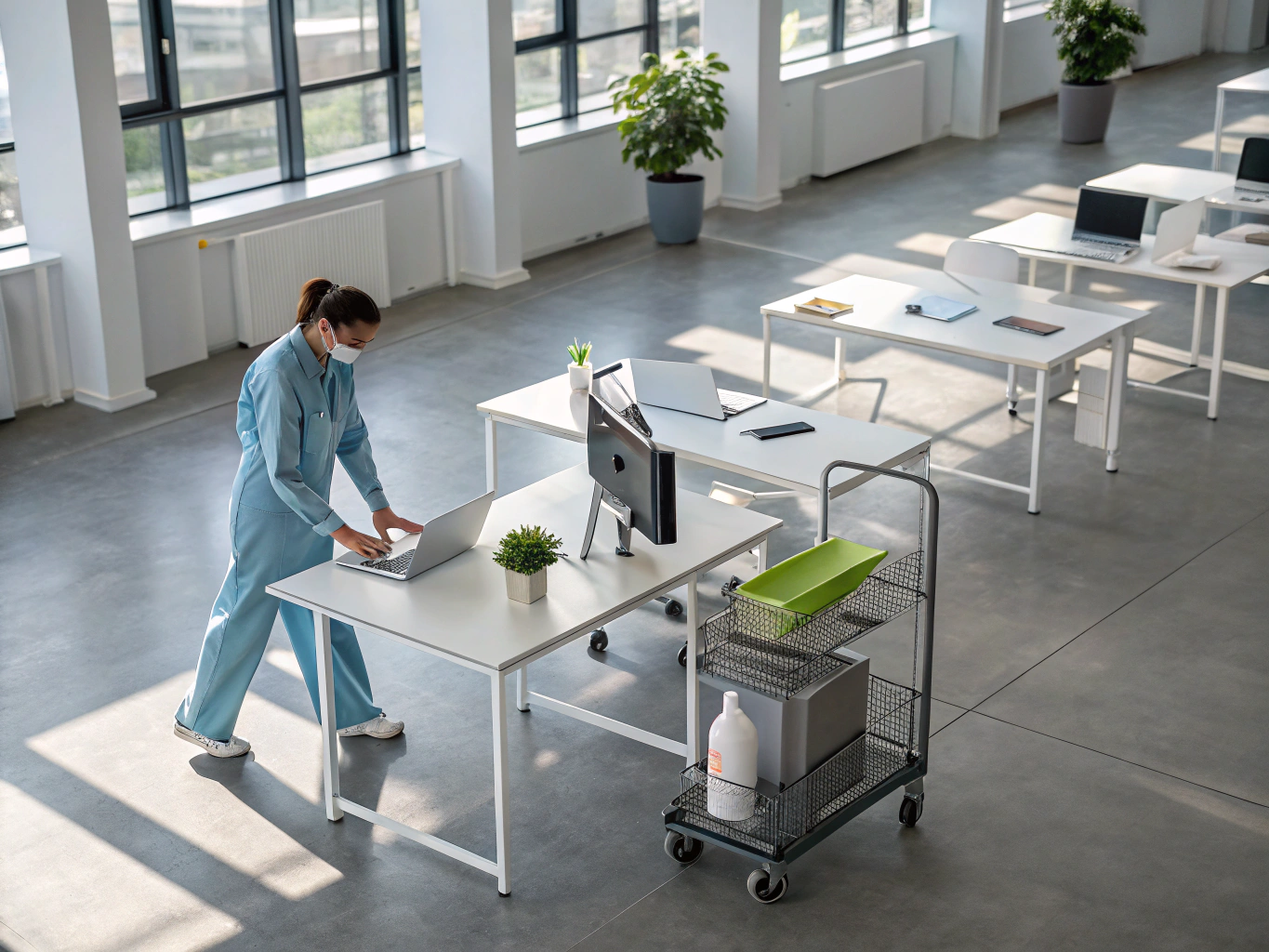 Modern office workspace cleaned to professional standards
