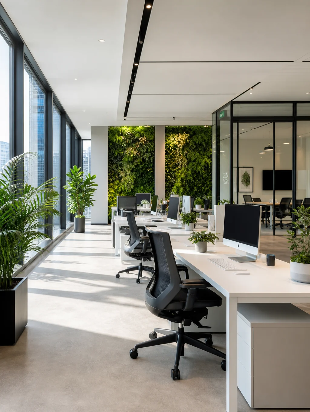 Pristine modern office space with polished surfaces