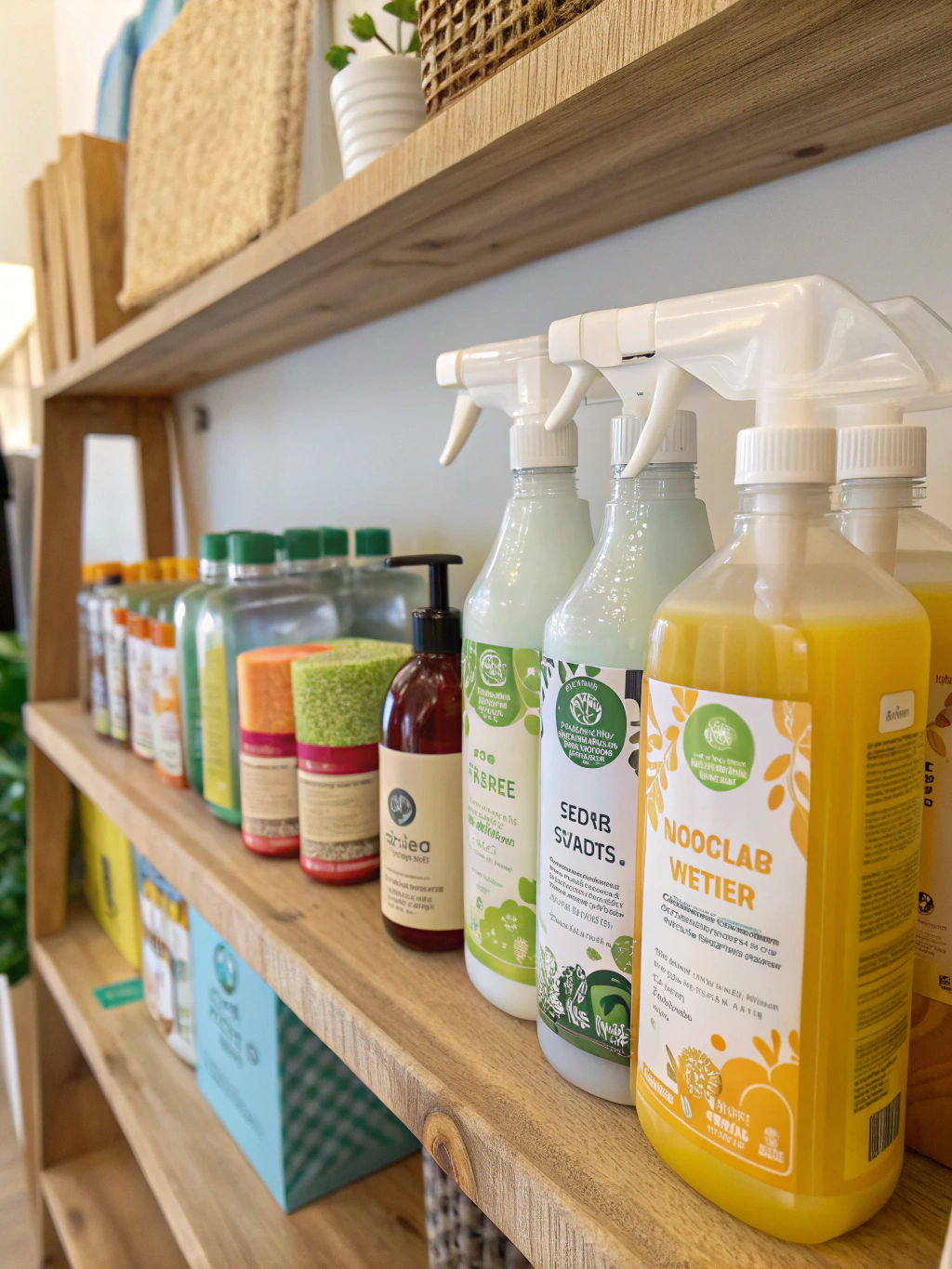 Selection of eco-friendly cleaning products used by our team