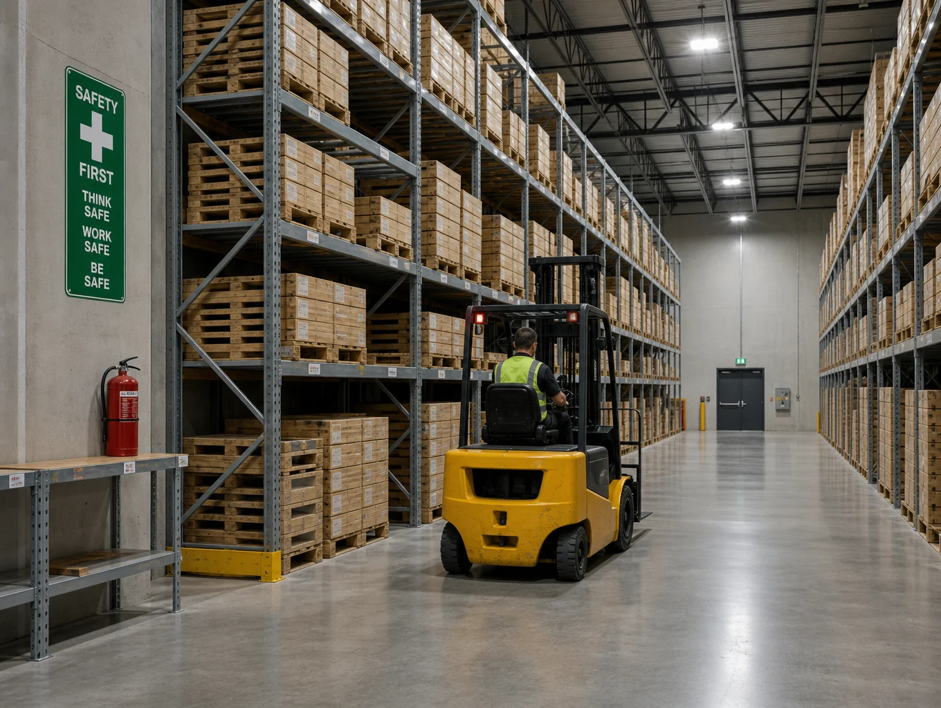 Warehouse aisle maintained to high safety standards